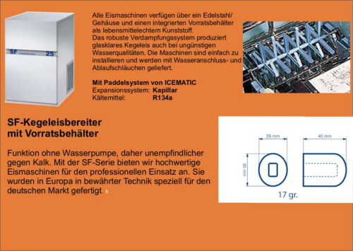 SF90 G Kegeleisbereiter mit Vorratsbehälter-SF90GM-icematic SF90 G Kegeleisbereiter mit Vorratsbehälter-SF90GM--icematic