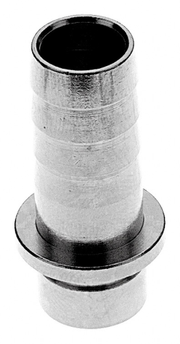 dysza do węży 4 mm Co2 prosta z kołnierzem i ramieniem, z niklowanego mosiądzu, wewnątrz ocynowana.